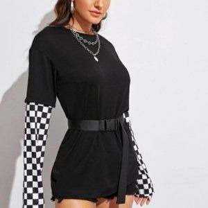 Belted Checker Long Sleeve
